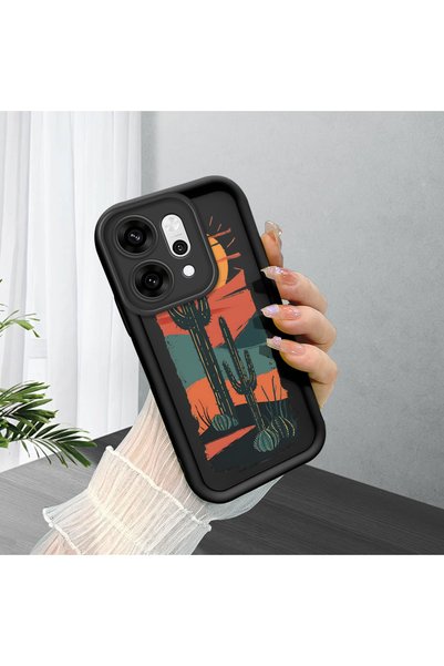 ucuc Oppo Reno14 Pro Compatible Black Silicone Camera Protected Shock Absorbi...