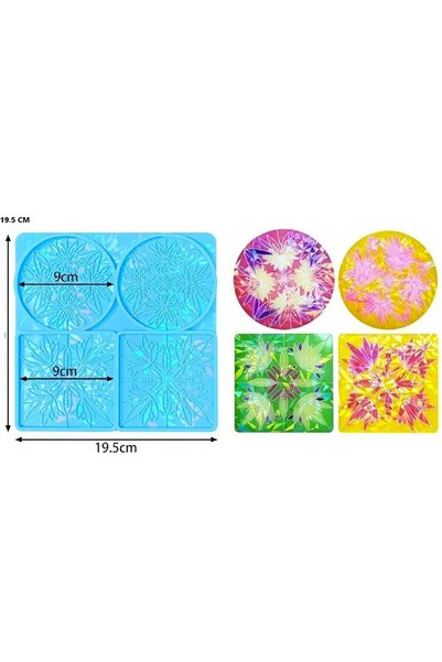 Deve SILICONE MOLDS - HOLOGRAPHIC LASER SILICONE MOLD CUP HOLDER SET OF 4