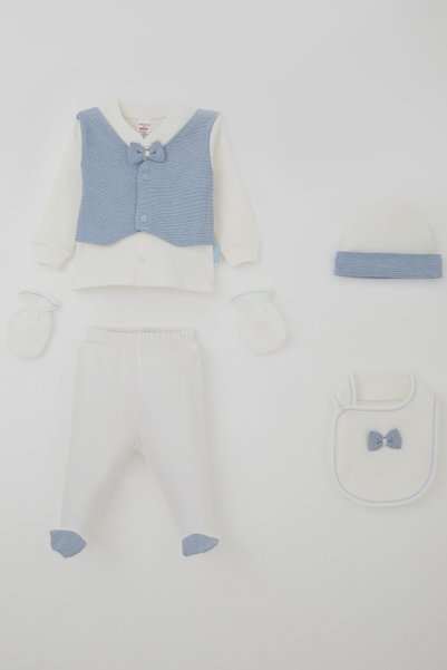 Breeze Baby Boy Hospital Release Set of 5 Fixed Vests & Bow Ties 0-3 Months, ...