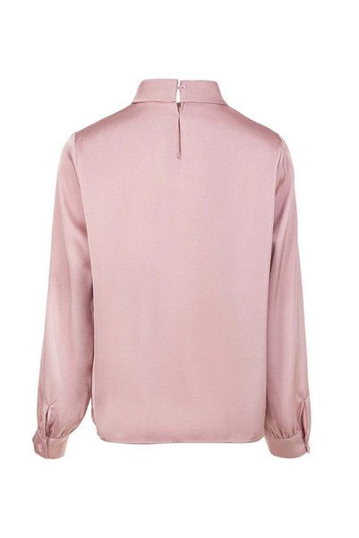 BLAZE Iconic High Neck Satin Blouse - Dusty Pink