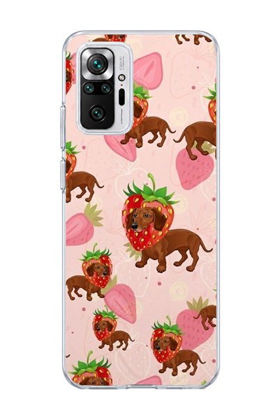 lelia Redmi Note 10 Pro 4g Compatible Strawberry Sausage Dog Printed Transpar...