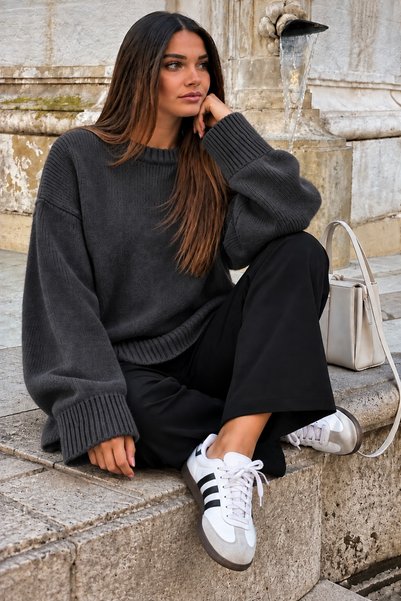 EGEMS TRİKO Women's Oversize Shaded Casual Sweater