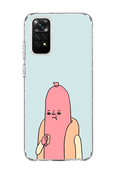 lelia حافظة هاتف شفافة مطبوعة بشخصية السجق المضحكة متوافقة مع Redmi Note 11 /...