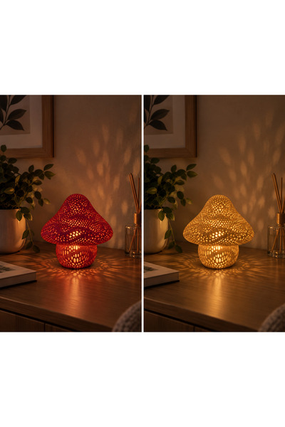 ALTUNOĞLU TASARIM 3D Baskı Delikli Mantar Tasarımlı Dekoratif Tealight Mumluk...