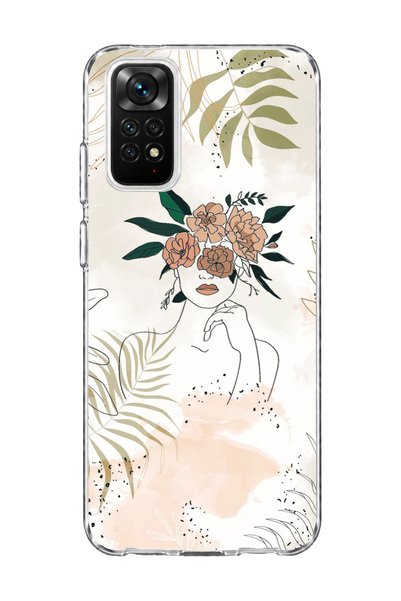 lelia حافظة هاتف شفافة مطبوعة برسومات زهرية متوافقة مع Redmi Note 11 / 11S