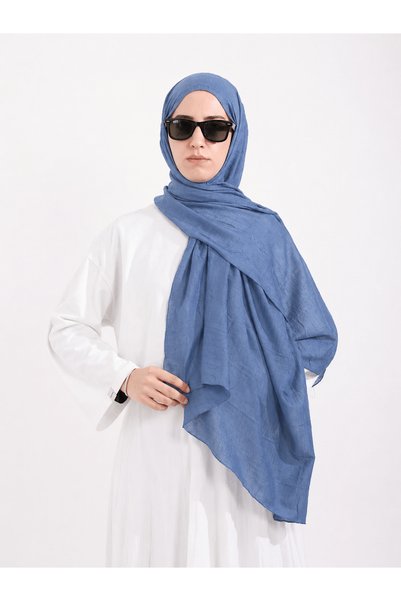 Hepsi Moda Cotton Kraş Shawl - Sv - Indigo