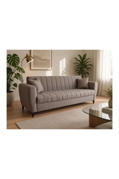 Vivense LOTUS ÜÇLÜ SANDIKLI, KANEPE, KUM BEJİ