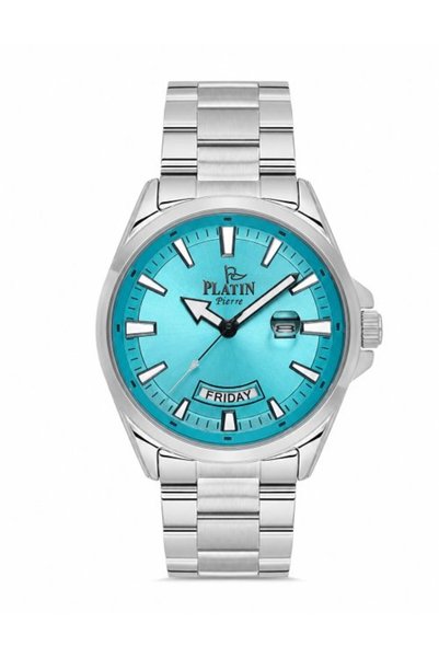 Platin Pierre Sa- Pl-1207Ga-A15 Calendar Metal Cord Men's Wristwatch