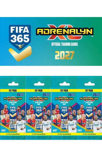 Next Plus Offficial FIFA 365 2026/2027 ADRENALYN 5 Fat Pack Paket ( 1 Pakette 26 Kart=130 kart Toplamda) Trading Cards