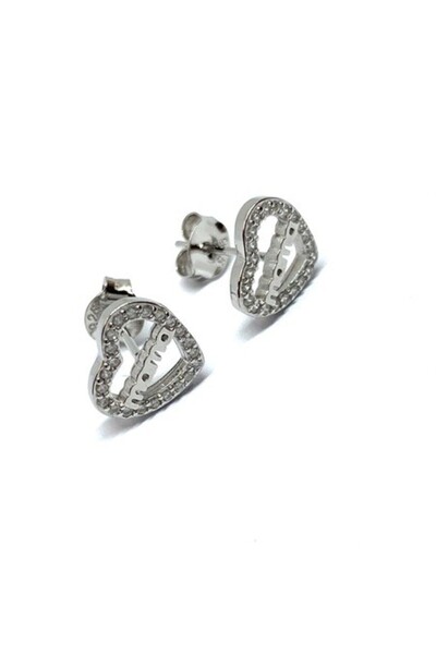 Jolie Silver Cercei din Argint 925 Jolie Silver, Model Inimi cu Mama, 12 x 12...