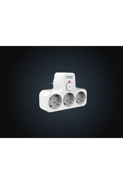 Inca IPW-49B 3’lü Akım Korumalı Çoklayıcı Priz 16A 3680W 230V, Çocuk Korumalı, Anahtarlı