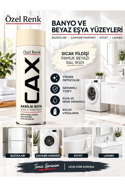 caxcolors Özel Renk CAX Sprey Boya Akrilik Banyo ve Beyaz Eşya Boyası Buzdola...