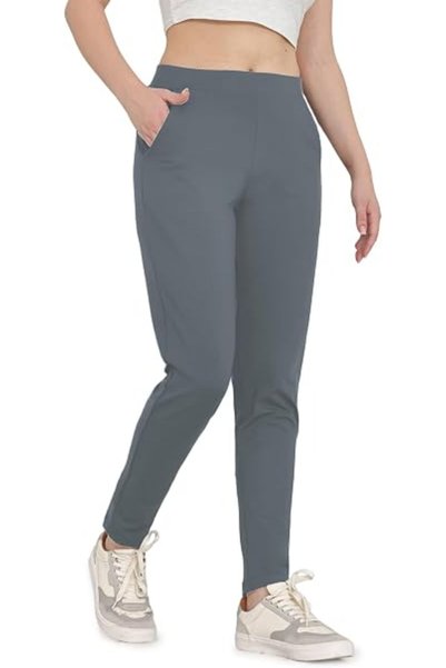 OtherMax Pantaloni Eleganți Business Slim Skinny pentru Femei Gri 27in XL