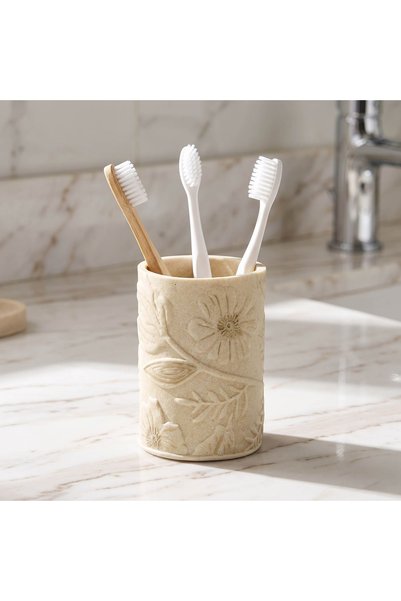 Lifestyle Floral Embossed Polyresin Tumbler