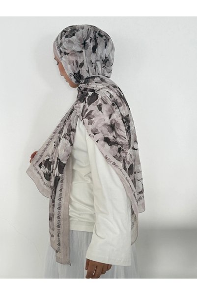Hepsi Moda Batik Floral Pattern Shawl - Beige