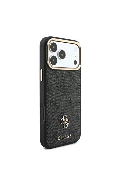 Guess iPhone 18 Pro Compatible Case Original Licensed 4g and Logo Card Holder Cover Black
