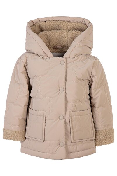 Civil Baby Cat Patterned 6-18 Month Coat - Beige