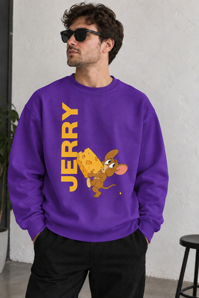 ArtYus Cheese Jerry Character Printed Unisex Oversize Sweatshirt – Crew Neck ...