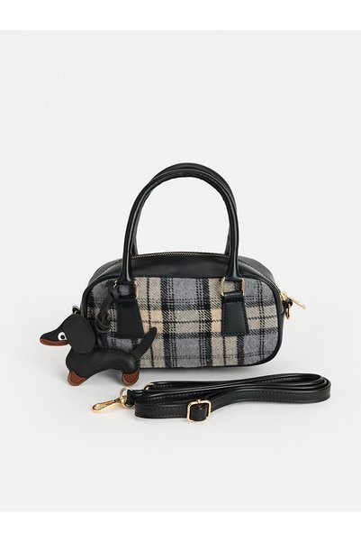 LC Waikiki Quality Pieces from Çelebi Store Checkered Embroidered Embroidered Women's Shoulder Bag