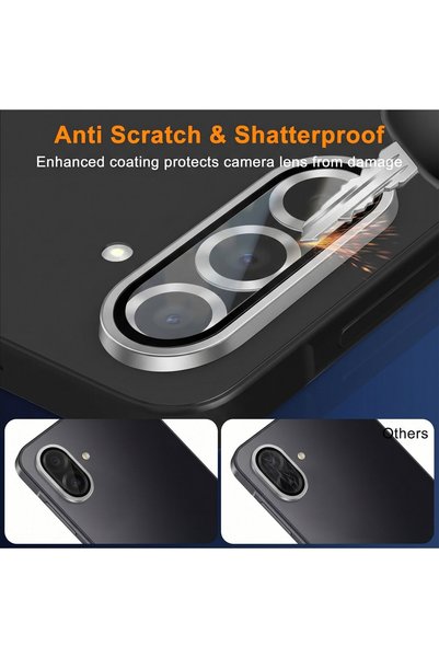 CaseOnn 9H Superior Protection Camera Lens Protector Silver Compatible with Samsung Galaxy A07