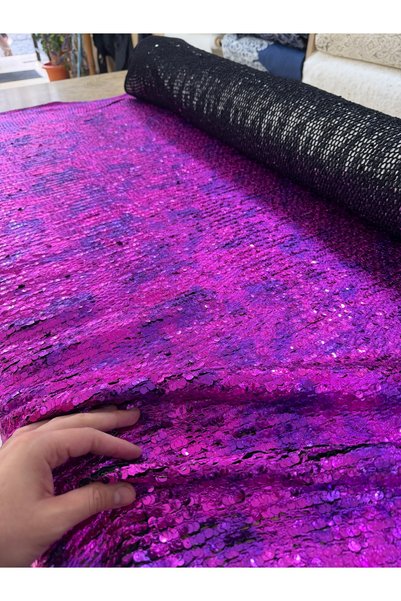 METERİAL Yoğun Pul Payetli Parlak Kumaş – Abiye, Gece Elbisesi ve Sahne İçi Işıltılı Kumaş (140 cm)