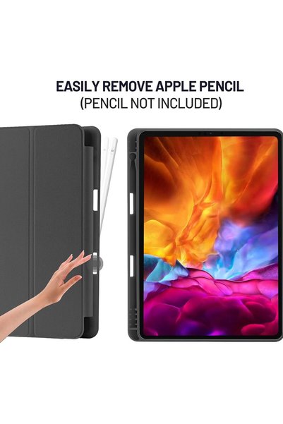 BluePeak Essentials BluePeak iPad 10.2 Case Compatible with iPad 9th/8th/7th Generation (2021/2020/2019) – Trifold Stand Protective Cover with Pencil Holder, Auto Sleep/Wake, Slim Smart Case - Black