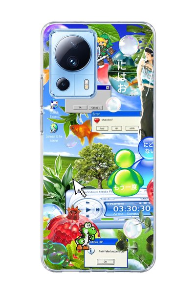 lelia Mi 13 Lite Compatible Green Nature Desktop Printed Transparent Phone Case