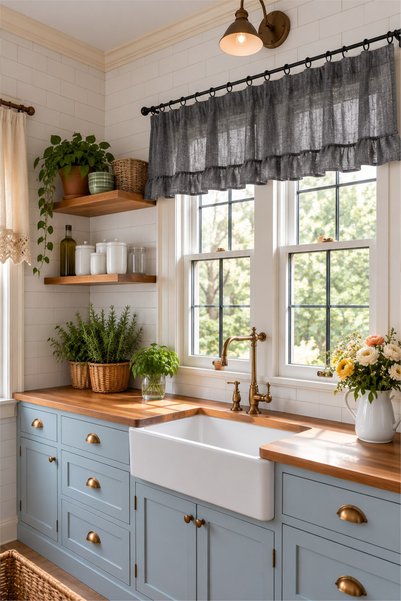 cotton maison Naturel Country Farbela Valans Curtain – Gathered Country Curtain