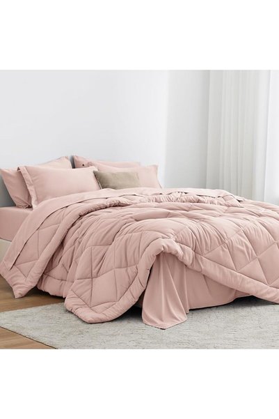 Love's cabin King Size Comforter Set Burnt Orange, 7 Pieces King Bed in a Bag...