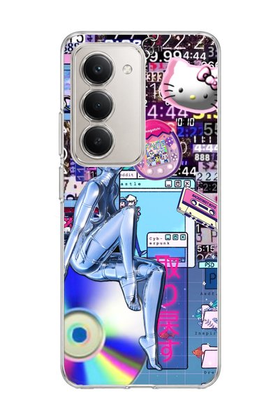 lelia Redmi 15 Compatible Chrome Robot Women's Printed Transparent Phone Case