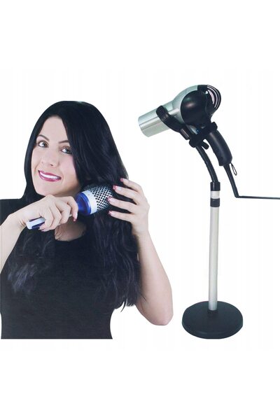 OEM Suport pentru uscător de păr, Aluminiu/Plastic, 90 cm, Argintiu/Negru
