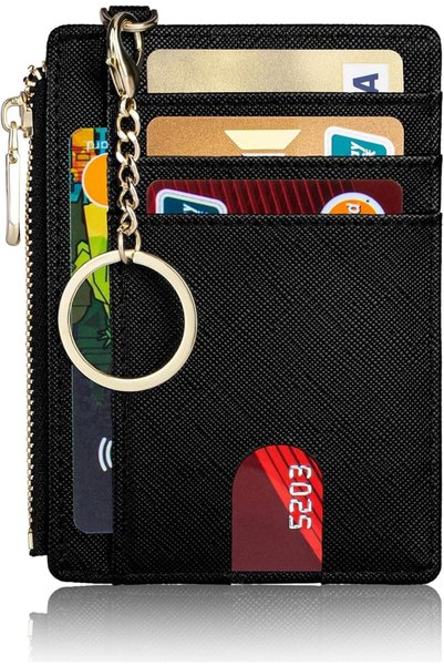 GENERAL محفظة سوويبيكي النحيفة، محفظة حاملة بطاقات مزودة بحماية RFID مع نافذة...