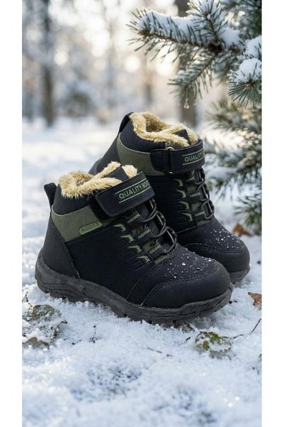 Shubuu Unisex Children's Boots with Fur Inside, Resistant to Water and Cold Weather, with Velcro Fastening