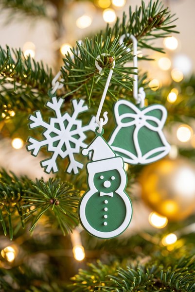 OEM Set 8 Ornamente Brad Craciun Verde Brad - Decoratiuni Agatatoare cu Carlige