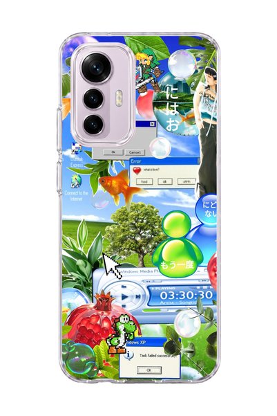 lelia Mi 12 Lite Compatible Green Nature Desktop Printed Transparent Phone Case
