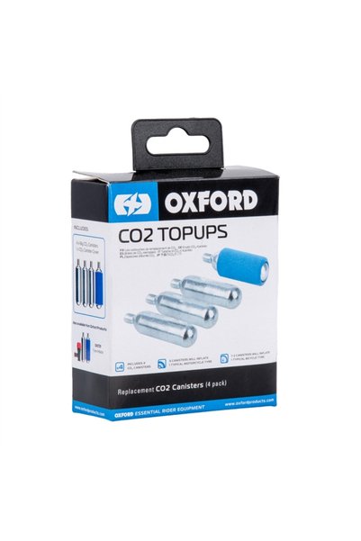 Oxford Ανταλλακτικές Φιάλες CO₂ 16g Σετ 4 Τεμαχίων με Προστατευτικό Κάλυμμα O...