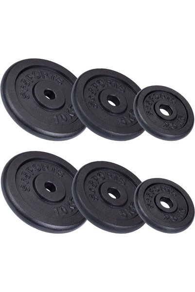 ScSports Set de discuri de greutate, 27 - 60 KG, fonta % SET 35 KG (2x2,5 KG ...
