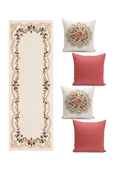 Filamente Special Design Set of Four Cushion Covers and Runner