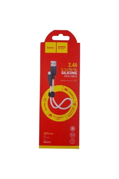 Hoco Πλεκτό καλώδιο USB 2.0 σε micro USB λευκό 0,25μ (X21)