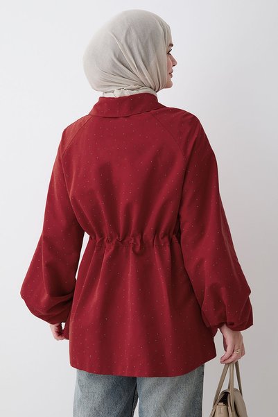 InStyle Stoned Balloon Red Lined Jacket