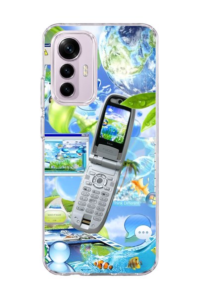 lelia Mi 12 Lite Compatible Flip Phone Nature Printed Transparent Phone Case