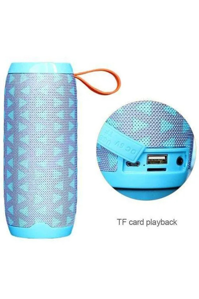 TG Φορητό ηχείο Bluetooth T&G TG-106, σε γαλάζιο χρώμα με σχέδιο
