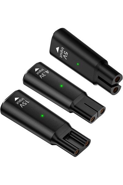 GENERAL [عبوة من 3 قطع] محول ماكينة حلاقة MuSylonz 15V/4.3V/5V USB-C متوافق م...