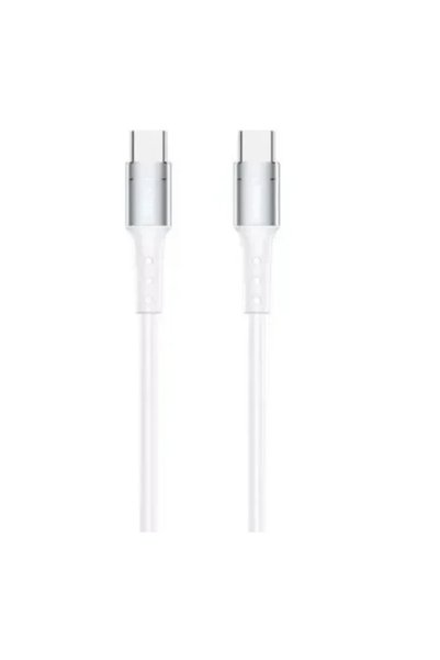 Remax RC-198 Πλεκτό Καλώδιο USB 2.0 USB-C αρσενικό - USB-C αρσενικό λευκό 1μ