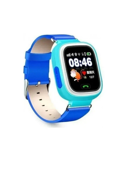 OEM Παιδικό Smartwatch με GPS και καουτσούκ/Πλαστικό λουράκι μπλε Q90