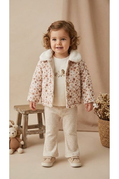Baray Baby Girl Rose Printed Baby Coat Set Bbr-5205