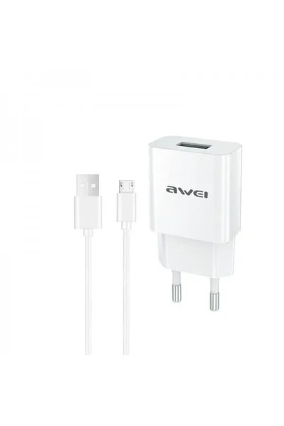 AWEI Φορτιστής C-831 με kαλώδιο Micro Usb (Λευκό)