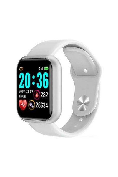 OEM Y68 Smart Watch - Fitness Tracker, σε λευκό χρώμα