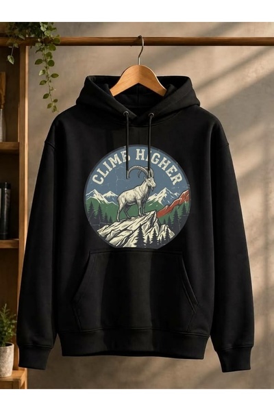 Vordevia Climb Higher Printed Cotton 3 Thread Threaded Oversize Sweatshirt