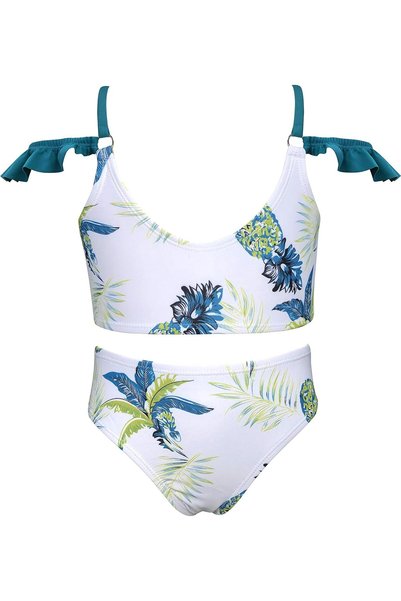 OtherMax Costum de baie bikini din două piese pentru fete, alb, 10-12 ani